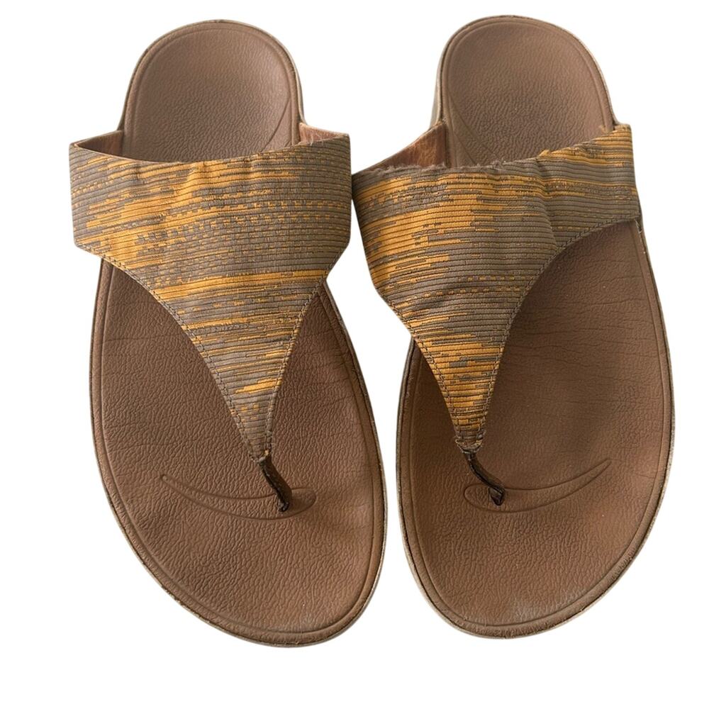 Fitflop Brown Sandals with Orange Accents